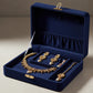 PJ-120 - Premium Gold Pearl & Diamonds Flowers - Jewelry Set