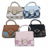 Checkered Mini Top Handle Handbag – ELORE Luxury Structured Purse for Women