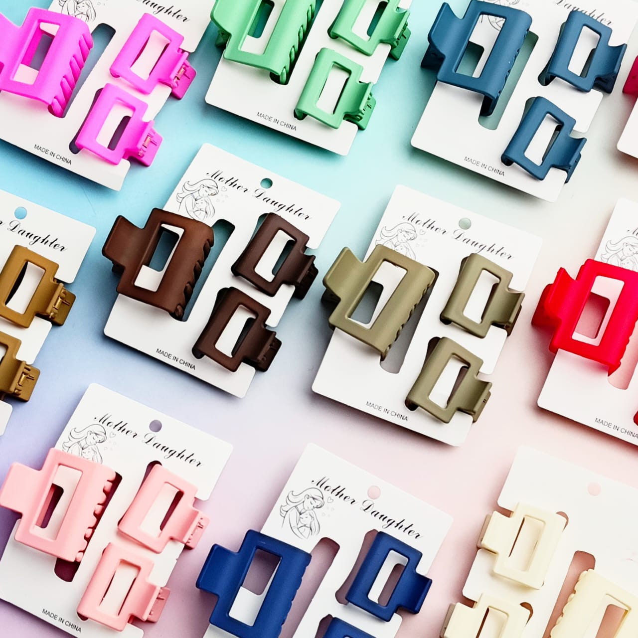 HC-121 - Matte Candy Color - Hair Claw Set of 3