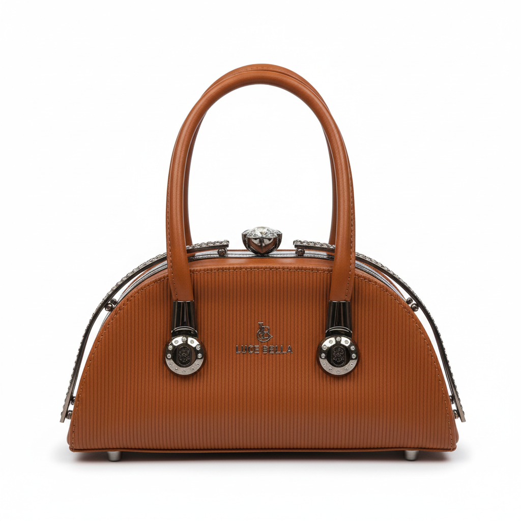 ELORE Luxe Crystal-Frame Satchel Bag (Top Handle)