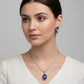 Purple Natural Stone Silver - Jewelry Set