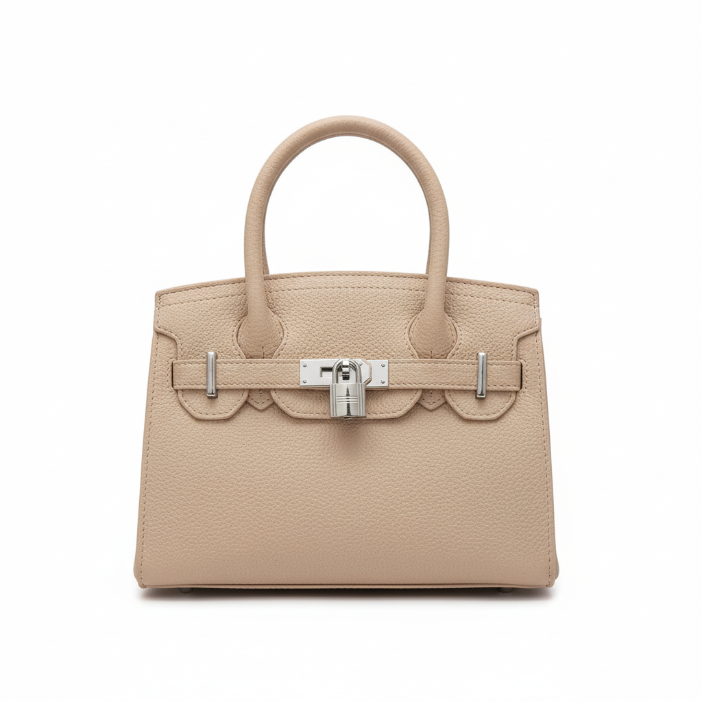 ELORE Luxury Lock Top Handle Handbag – Premium Textured Designer Ladies Bag for Women