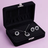Black Natural Stone Silver - Jewelry Set Of 3
