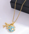 SS-11871-1- World Tour Plane Gold - Necklace