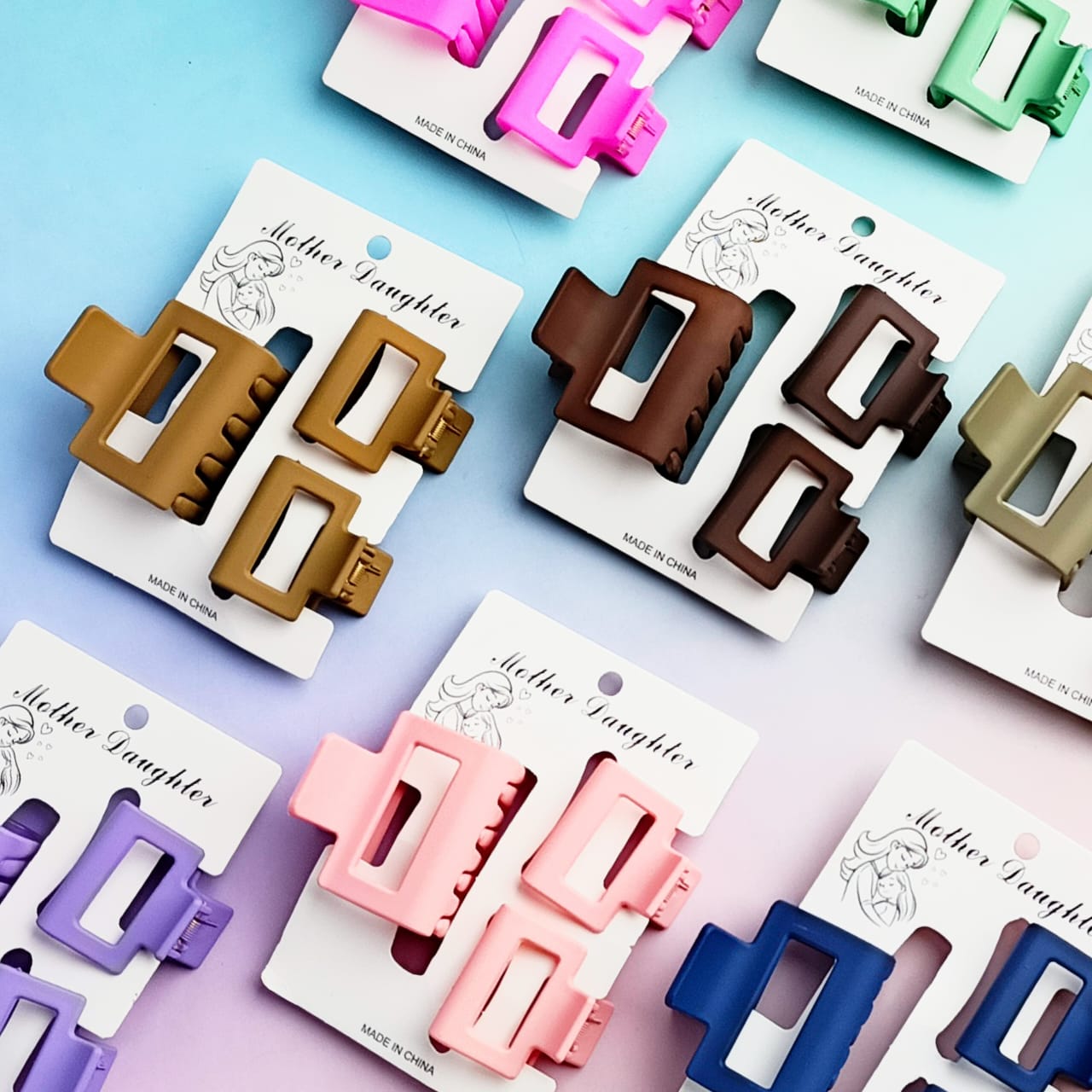 HC-121 - Matte Candy Color - Hair Claw Set of 3