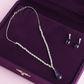 PJ-139 - Crystal Purple Natural Stone Square Diamonds Silver - Jewelry Set Of 2