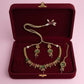 PJ-122 - Premium Gold Pearl & Diamond Flowers Jewelry Set