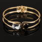 UNI-10520 - Crystal Diamond Black & White Bangle - Bracelet