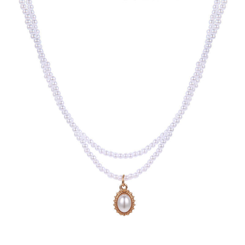 UNI-10094-1 - Double Layer Pearls - Necklace