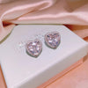 UNI-11021-2 - Crystal Heart Diamond Silver - Earring