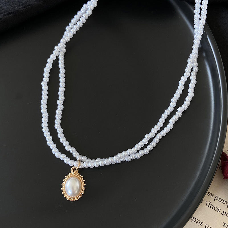 UNI-10094-1 - Double Layer Pearls - Necklace