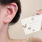 UNI-11975- Pearl & Butterfly Silver - Ear Studs Set Of 6