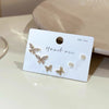 UNI-11976- Pearl & Butterfly Gold - Ear Studs Set Of 6