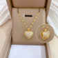 SS-12079 - Pearl & Heart Gold - Necklace