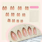 N-204 - Leopard Print Peachy Pink - Press On Nail Set Of 24 - Free Nail Kit Included