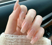 Peach - Press On Nail Set Of 24 - Free 24 Pcs Sticker Sheet Included