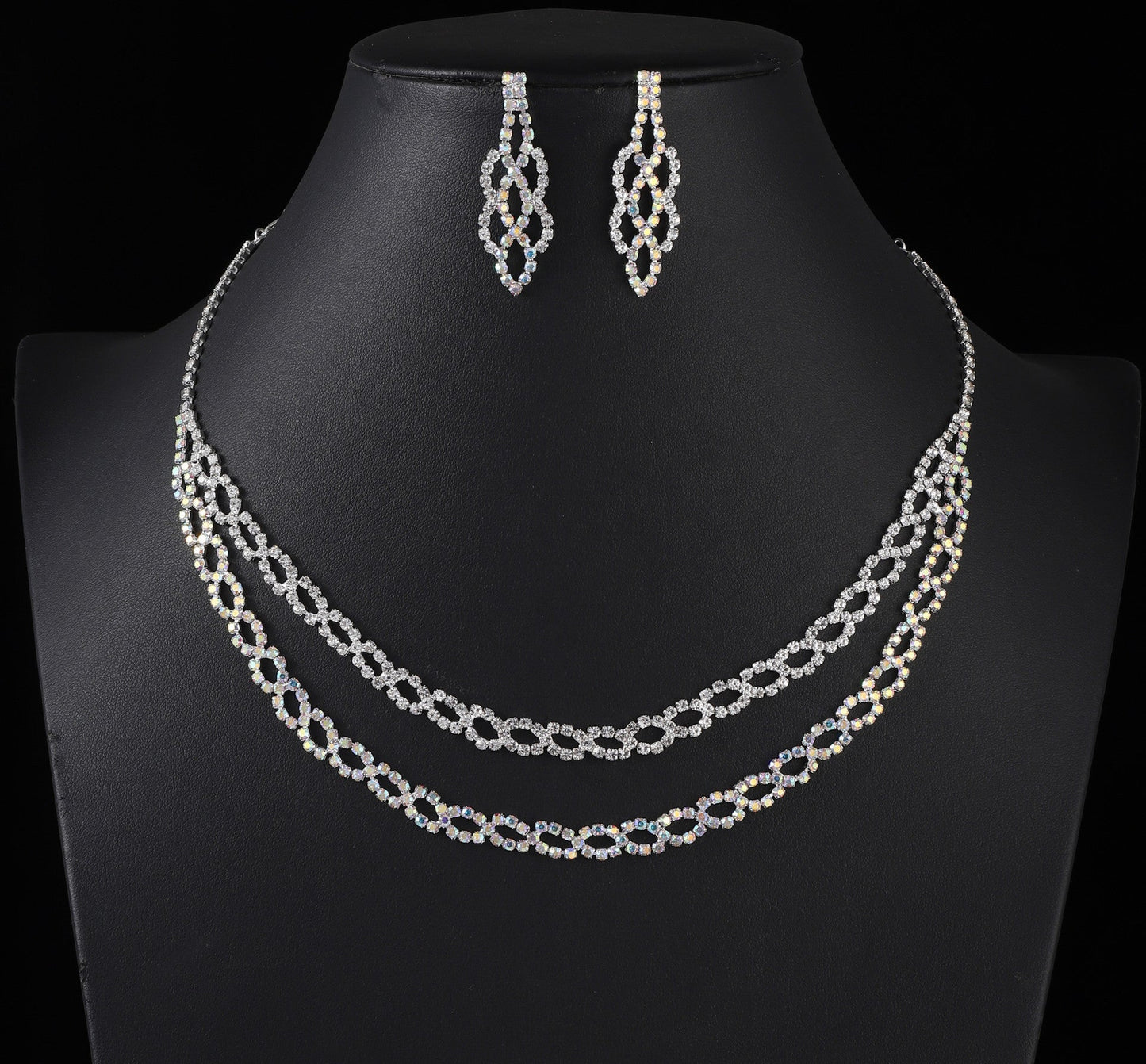 UNI-11927 - Fancy Silver Diamonds Fancy - Jewelry Set
