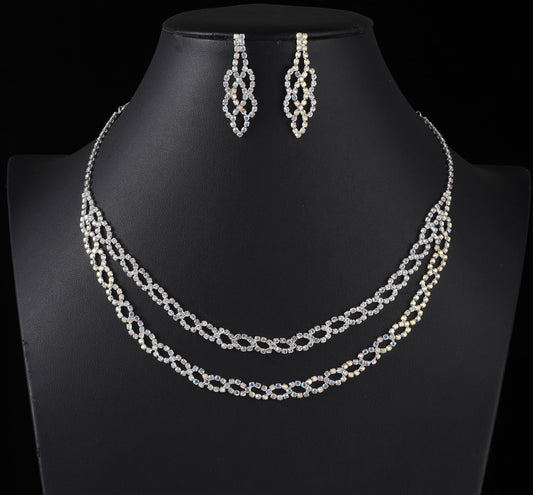 UNI-11927 - Fancy Silver Diamonds Fancy - Jewelry Set