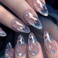 N-212 -Crystal Diamond - Press On Nail Set Of 24 - Free Nail Kit Included