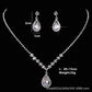 UNI-11928 - Fancy Crystal Diamonds Silver - Jewelry Set