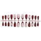 N-202 - Pink & Maroon - Press On Nail Set Of 24 - Free Nail Kit Included