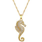 SS-12081 - Luxury Gold Sea Horse - Necklace