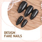 N-199 -Black Sparkle - Press On Nail Set Of 24 - Free Nail Kit Included