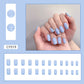 Frozen Blue - Press On Nail Set Of 24 - Free 24 Pcs Sticker Sheet Included