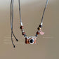UNI-11985 - Retro Camera & Vintage Stones - Necklace