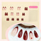 N-202 - Pink & Maroon - Press On Nail Set Of 24 - Free Nail Kit Included