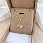 SS-12080 - Luxury Gold Flower Diamond - Necklace