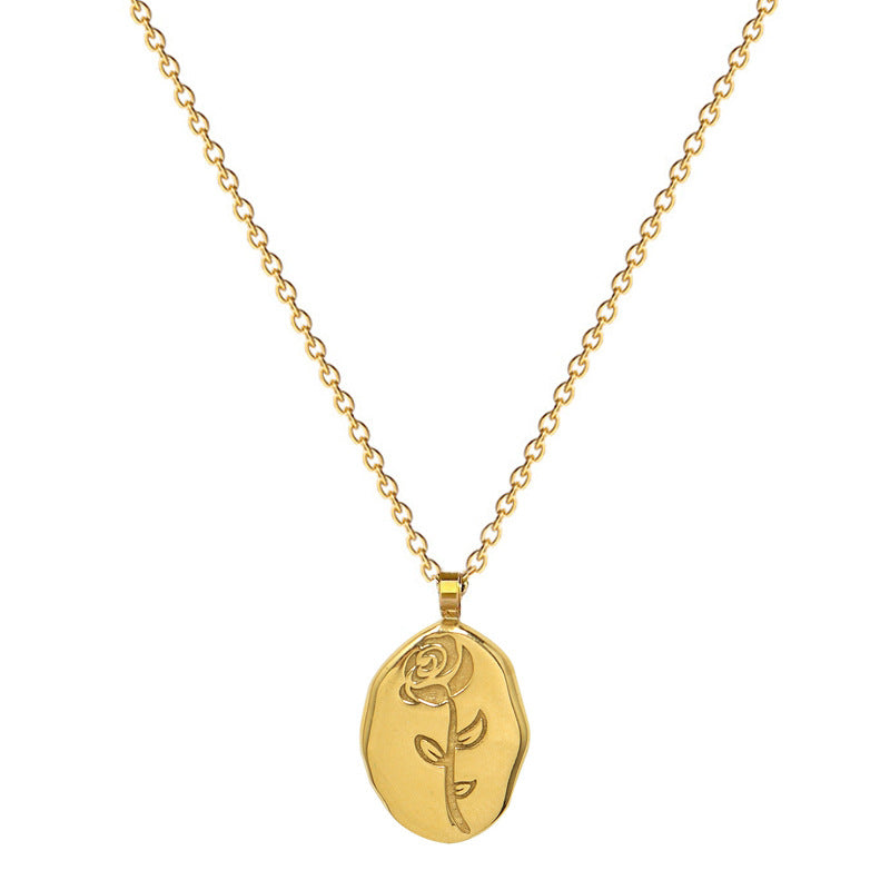 SS-12061 - Gold Plated Rose - Necklace