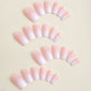N-213 - Pastel Pink - Press On Nail Set Of 24 - Free Nail Kit Included
