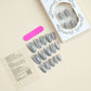 N-211 - Grey Shiny - Press On Nail Set Of 24 - Free Nail Kit Included