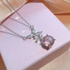 Pink Flower Diamond Silver - Necklace