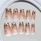 Leopard Brown - Press On Nail Set Of 24 - Free 24 Pcs Sticker Sheet Included