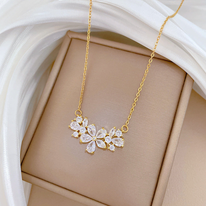 SS-12077 - Luxury Flower Gold - Necklace