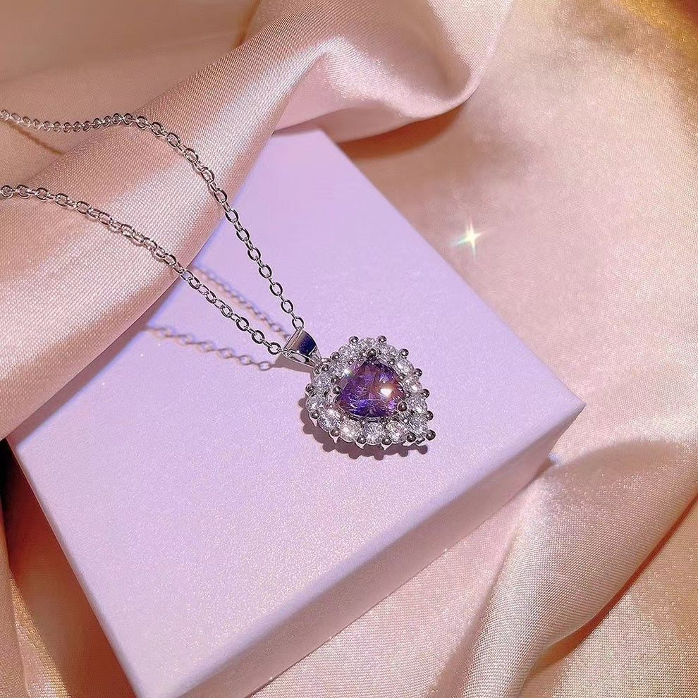 Heart Purple Dimond - Necklace
