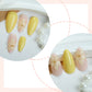 N-201 - Flower & Pale Yellow - Press On Nail Set Of 24 - Free Nail Kit Included