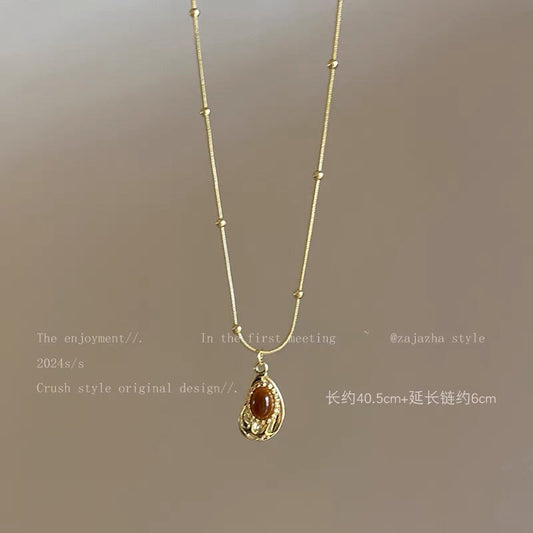 UNI-11978 - Natural Stone & Gold - Necklace Style 2