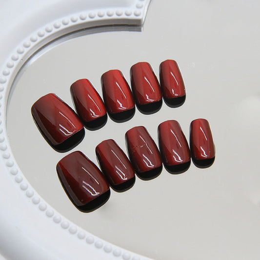 N-277 - Cherry Red - Press On Nail Set Of 30 - Free 24 Pcs Sticker Sheet Included