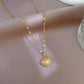UNI-11022 - Pearl Sea Shell Gold - Necklace