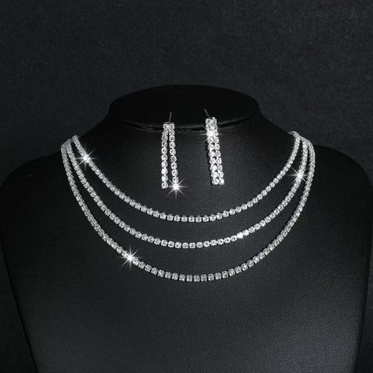 UNI-11957 - Classy Diamonds Silver - Jewelry Set