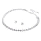 UNI-11931 - Crystal Diamonds Silver - Jewelry Set Of 3