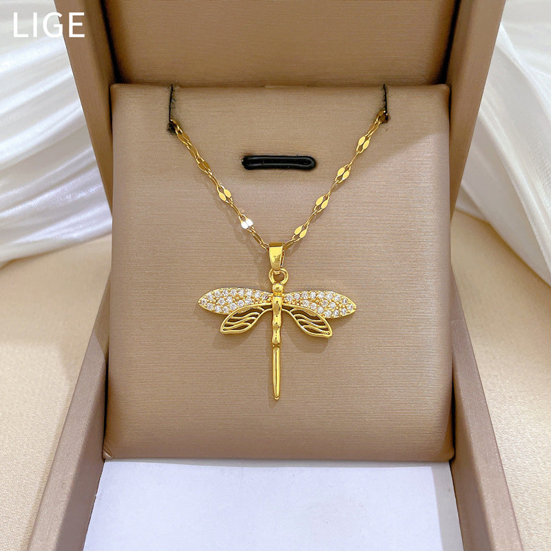 SS-12063 - Dragonfly Gold - Necklace