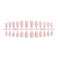 N-203 - Pearl & Bow Shiny - Press On Nail Set Of 24 - Free Nail Kit Included