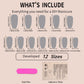 N-211 - Grey Shiny - Press On Nail Set Of 24 - Free Nail Kit Included