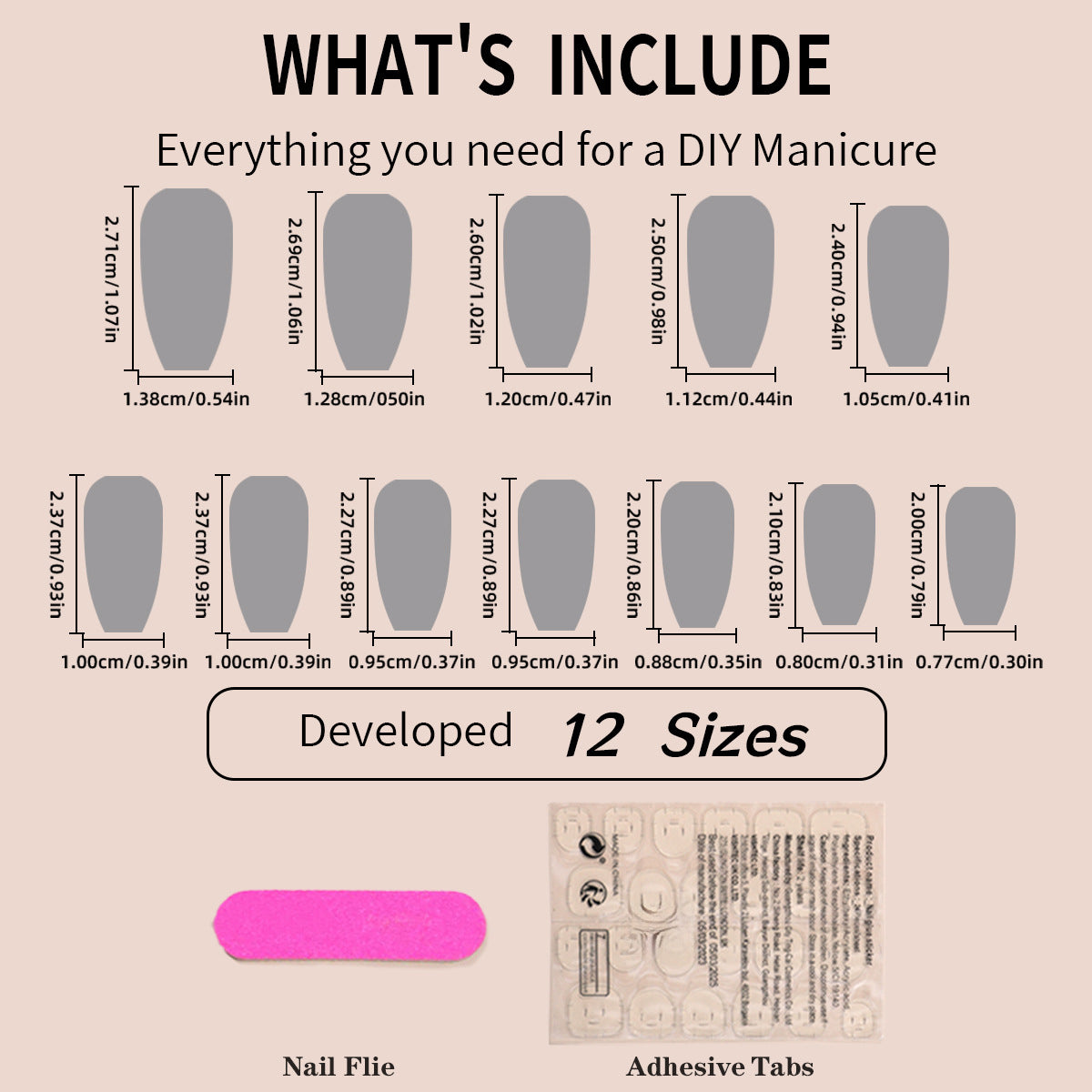 N-211 - Grey Shiny - Press On Nail Set Of 24 - Free Nail Kit Included