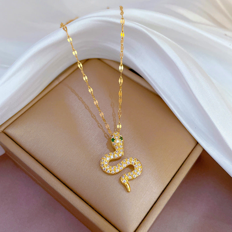 SS-12078 - Gold Snake - Necklace