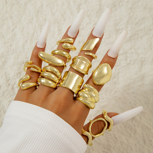 UNI-11115-1 - Classy Gold - Ring Set Of 14